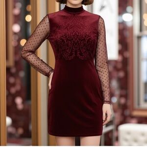 Free People Velour Damask Mini Dress